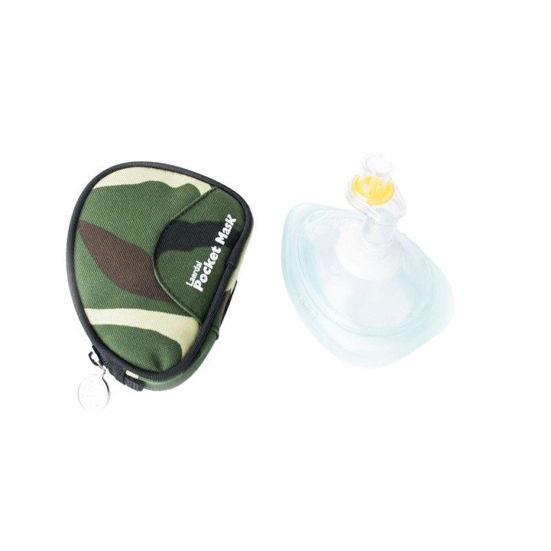 Laerdal® Pocket Mask(TM) | The Original | with valve and filter in camo softcase